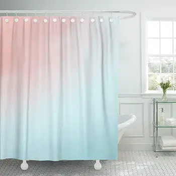 

Pink Turquoise Abstract Pastel Wash Blurred Watercolor Teal Coral Shower Curtain Waterproof Polyester Fabric 72 x 72 Inches