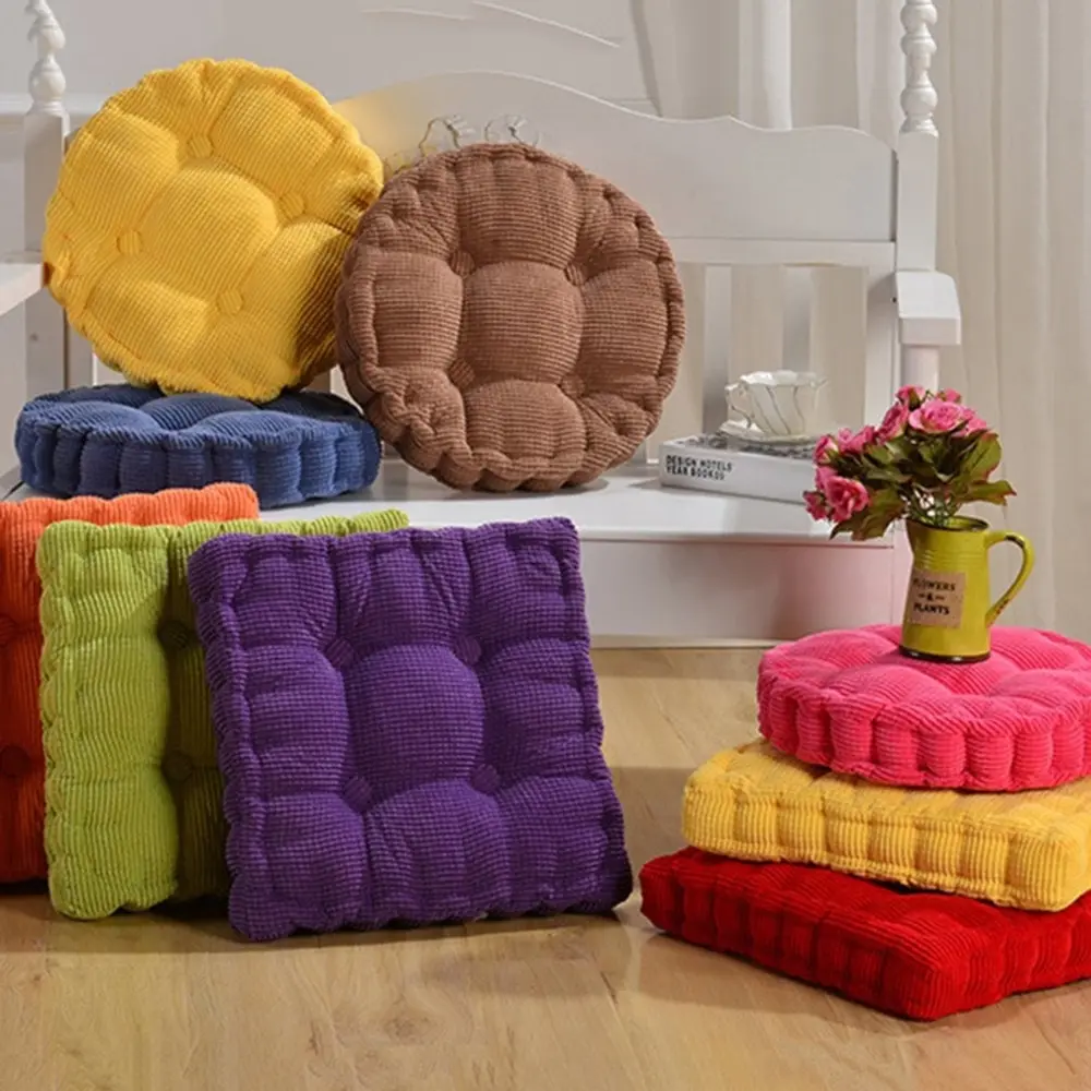 Новая кукурузная одноцветная подушка для обеденного стула квадратная подушка утолщенная офисная Бархатная подушка обивка татами коврик стул