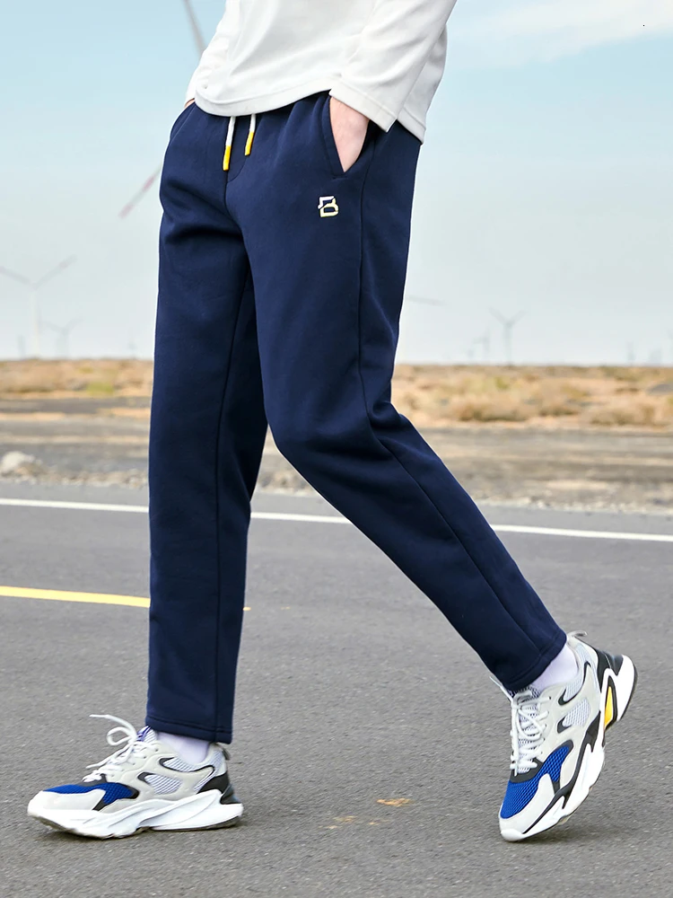 Pioneer Camp New Winter Men Pants Warm Fleece Cotton Causal Joggers Letter Embroidery Solid Joggers For Men AZZ901588