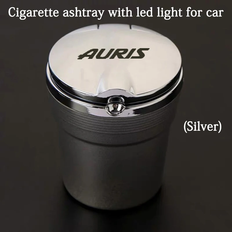 

For toyota auris 2015 2016 2017 2018 2019 2020 1Pc with Car logo Universal Car ashtray with LED light cigarette Smoke Holder