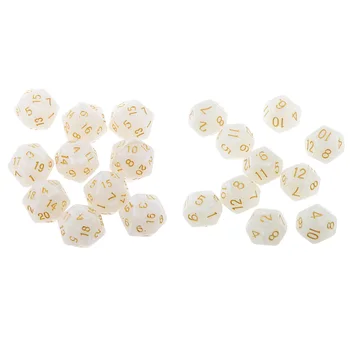 

20x D20 D12 Polyhedral Dice 10mm Acrylic for Dungeons and Dragons Game Prop