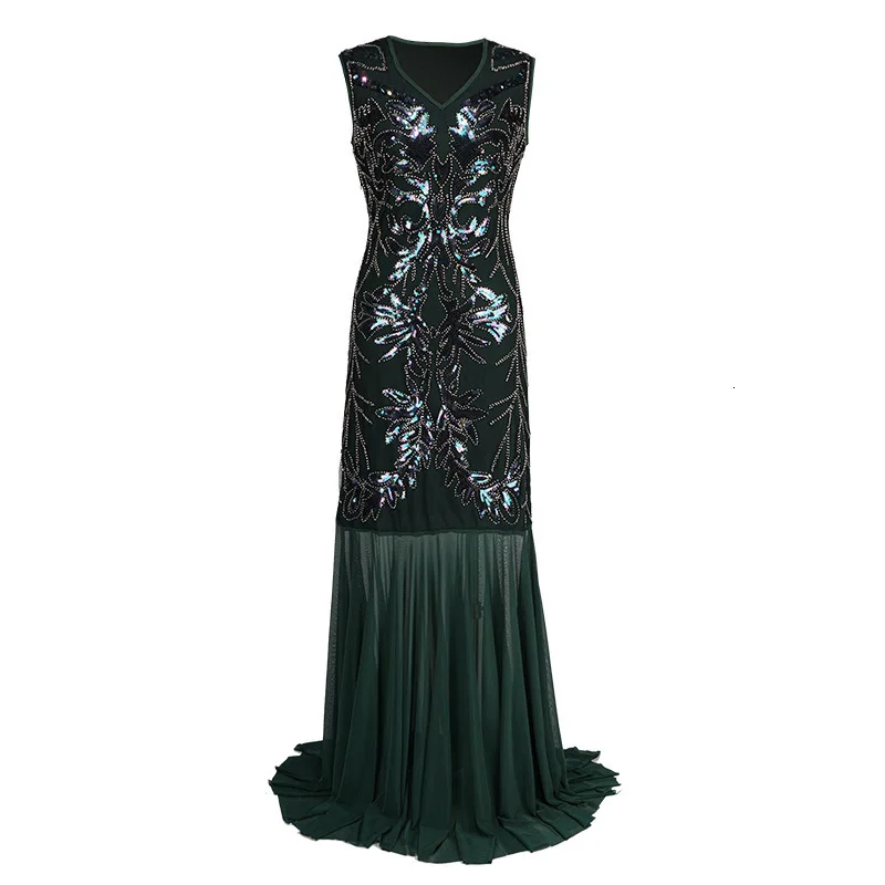 1920 s Great Gatsby Flapper Vestidos, вечернее платье с бахромой и блестками, с v-образным вырезом, украшенное бахромой, без рукавов, женское вечернее платье