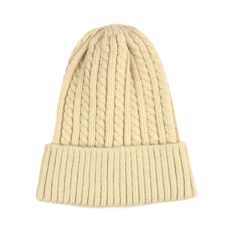 Новинка, зимняя однотонная шапка унисекс, осенне-зимняя шерстяная мягкая теплая вязаная шапка для мужчин и женщин, лыжная шапка Gorro, 13 цветов