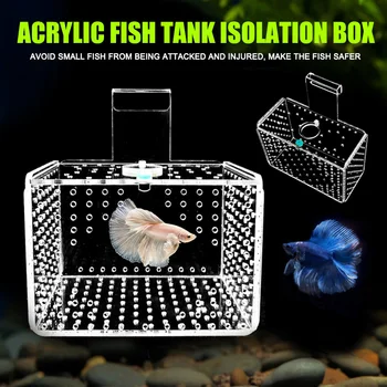 

Arcylic Aquarium Fish Tank Isolation Box Breeding Separation Incubating Tank Young Fish HYD88