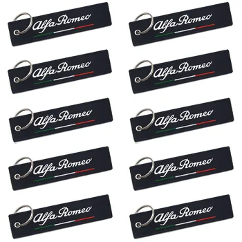 

Gzhengtong 10pcs/lot Black Car Styling Metal New 3D Emblem Badge Key Ring Key Chain Ring Fit for Alfa Romeo