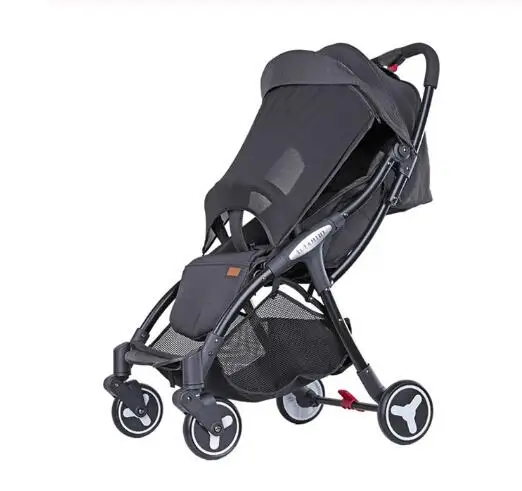 Черный New upgrade baby yoya Stroller Wagon Portable Folding baby Stroller Lightweight Pram Baby Carriage portable Baby Car - Цвет: Черный