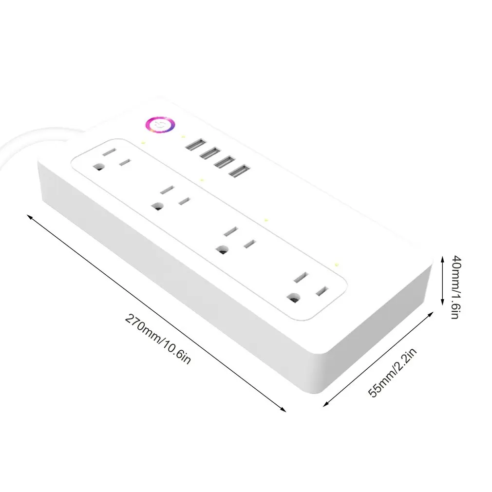 Умная розетка Smart Switch Wifi болт-заглушка отверстий синхронизации двигателя 1,8 м 3/4-порты голосовое интеллектуальное управление беспроводной