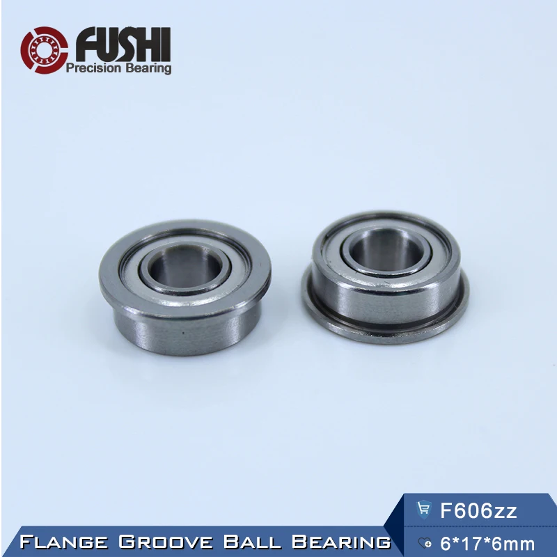 F606ZZ Bearing ABEC-5 10PCS 6*17*6 mm Flanged F606Z Ball Bearings F606 ZZ f684zz flange bearing 4x9x4 mm abec 1 10pcs flanged f684 z zz ball bearings