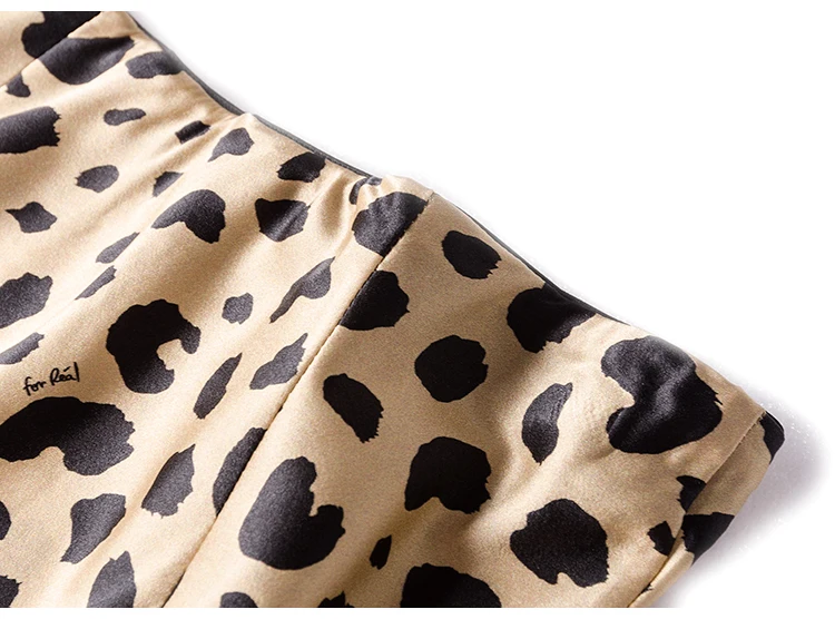Women Silk Leopard Print Maxi Skirt Ladies High Waisted Summer Long Skirts Fashion Leopard skirts womens