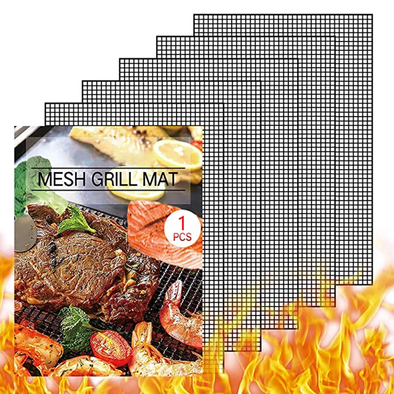 Hot Non-stick Barbecue Mesh Mat Replacement Wire Net Non-Stick Grilling Mesh Pads Outdoor Activities Reusable BBQ Accessories