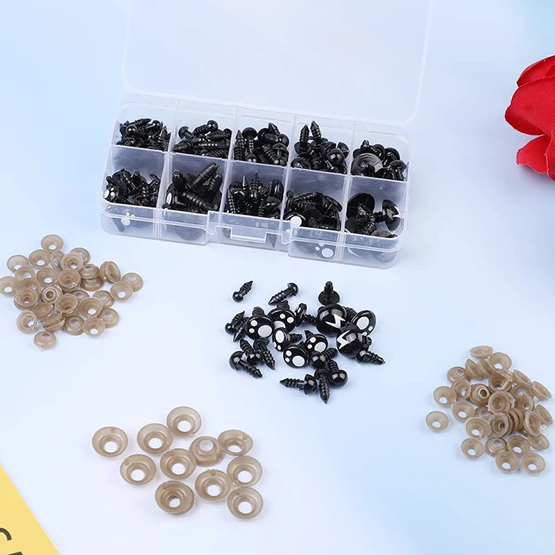 KAOBUY 362 Pcs colorful Plastic Doll Eyes and Noses Safety Eyes Needle Felting For Bears Animals Dolls Accessories Doll Making