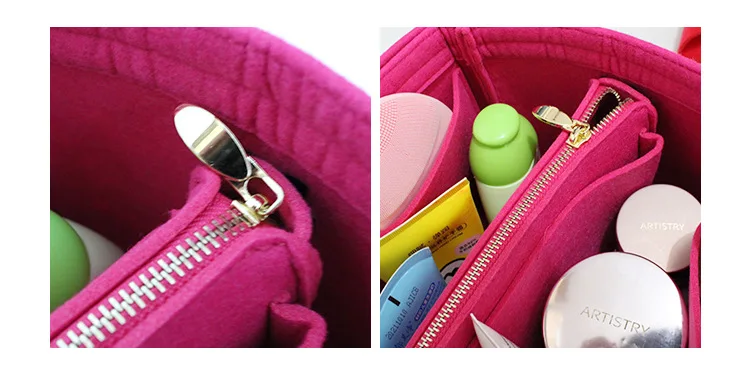 Войлочная сумка органайзер вставка косметички дорожная органайзер для макияжа туалет для путешествий комплект сумочки Органайзер