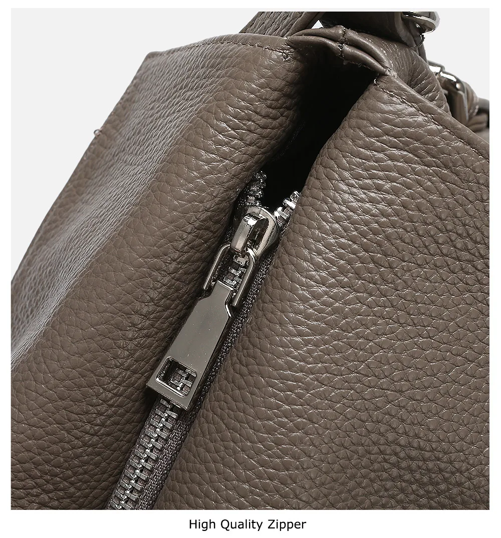 Zency женская сумка на плечо из натуральной кожи классическая черная сумка-тоут высокое качество Hobos очаровательные женские сумки через плечо серый