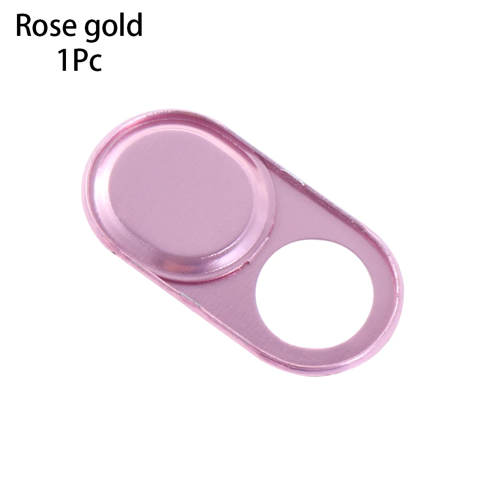 1PC Rose Gold 1/3 шт металлическая веб-камера Крышка Универсальная ультра тонкая камера слайдер затвора конфиденциальности защитная наклейка для ноутбука планшета телефона аксессуары - Цвет: 1PC Rose Gold