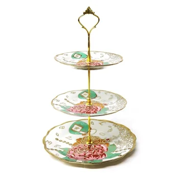 

3-Tier Ceramic Cake Stand Cupcake Display Stand Dessert Dish Wedding Event Party Cake Rack Porcelain Pastry Platter Home Decor
