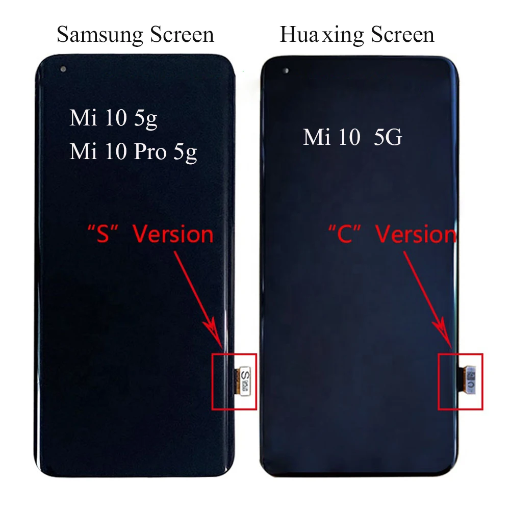 Original AMOLED Screen For Xiaomi Mi 10 Mi10 Pro