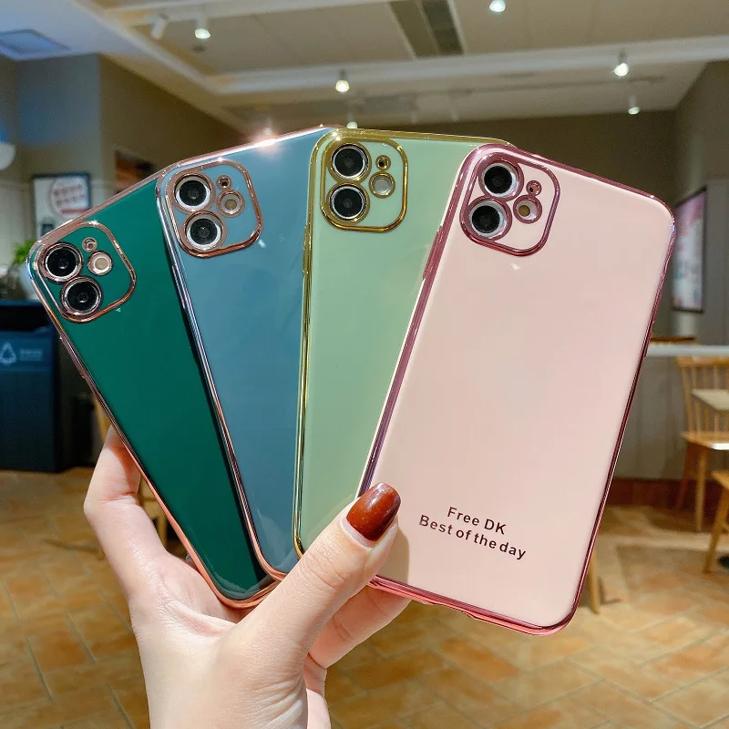 Квадратный чехол Luxruy для OPPO A54 A74 A55 A93 A94 A95 силиконовый простой золотой