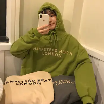 

Bts Plus size XXL Sweatshirts Women GREEN Hoodies Ladies Long Sleeve Casual Hooded Pullover Clothes Sweatshirt
