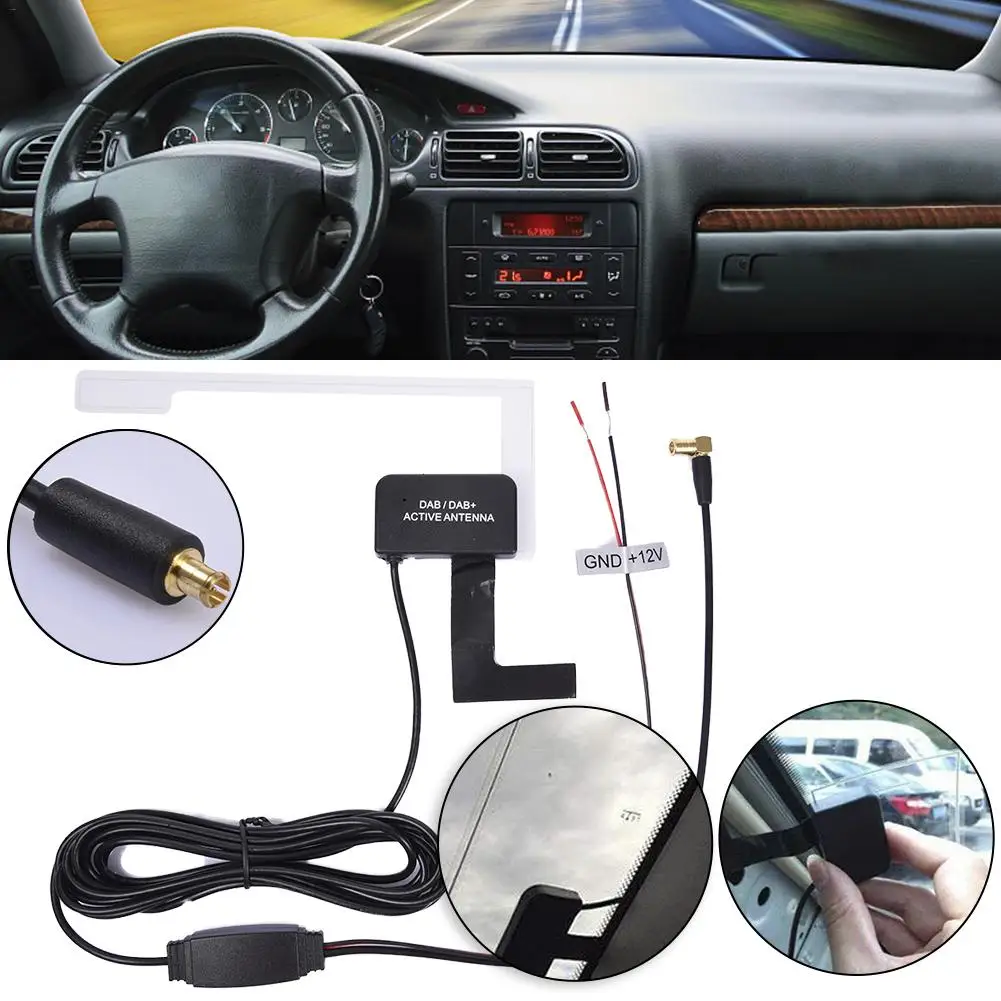 Universal 12V Glass Mount Car DAB Digital Radio Patch Aerial Antenna  Adhesive Transparent Built-in Antenna European - AliExpress