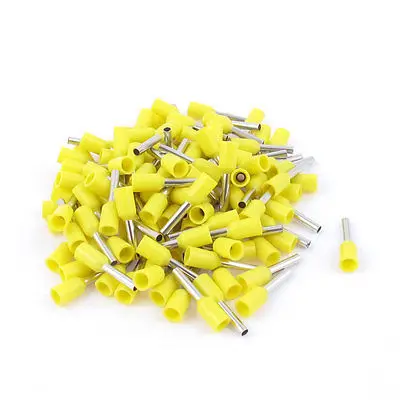 

100Pcs Wire Crimp Connector Insulated Ferrule Pin Cord End Terminal AWG18 Yellow
