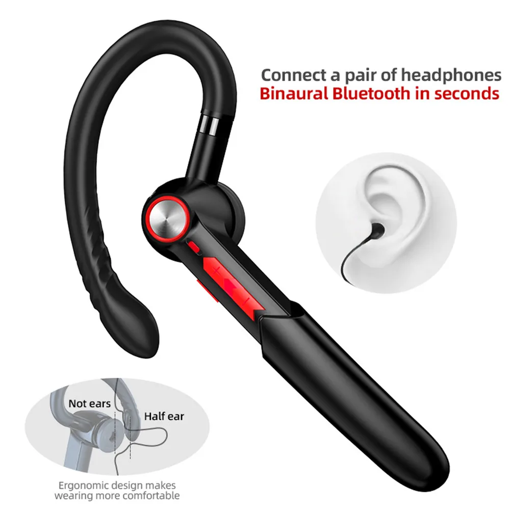 5 0 Bluetooth Headset Handsfree Fingerprint Touch HIFI Wireless Earphone for iPhone Xiaomi Waterproof Earpiece With Mic HD Call