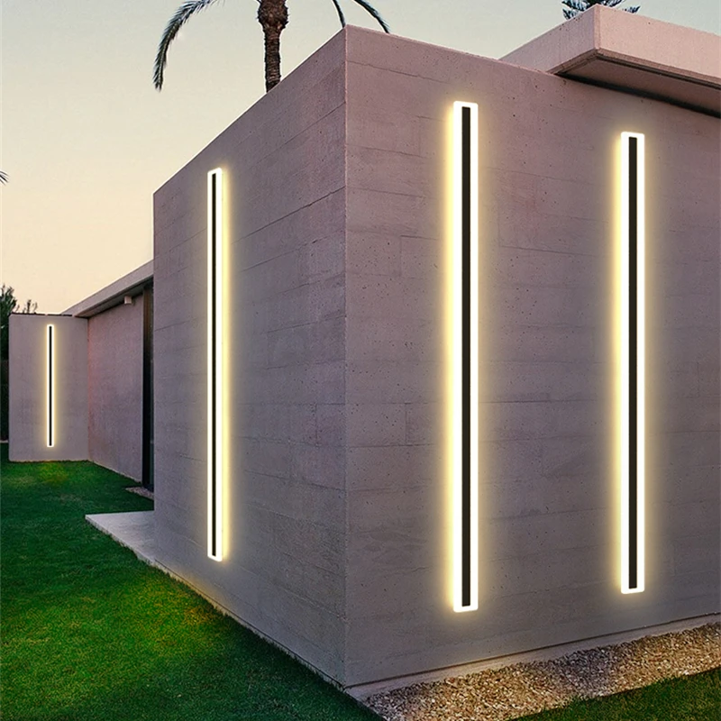 Wall Light Garden Porch Sconce Modern Waterproof Outdoor Indoor LED Strip Lamp 