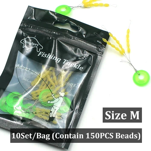 10 Set-Size M 10 комплектов = 150 шт. аксессуары для ловли карпа, бусинки для ловли карпа, комплект для ловли карпа, Boilie, приманки, всплывающие бусинки для волос, Chod Ronnie Rig - Цвет: 10 Set-Size M