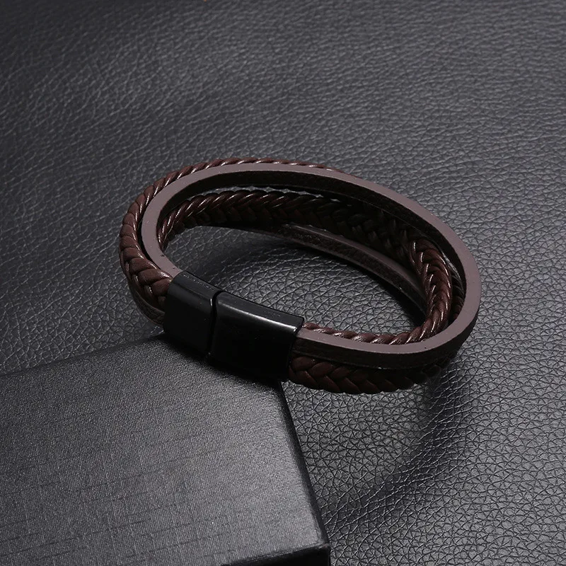 LETAPI New Fashion Classic Genuine Leather Bracelet For Men Hand Charm Jewelry Multilayer Male Bracelet Handmade Jewelry - Image 5