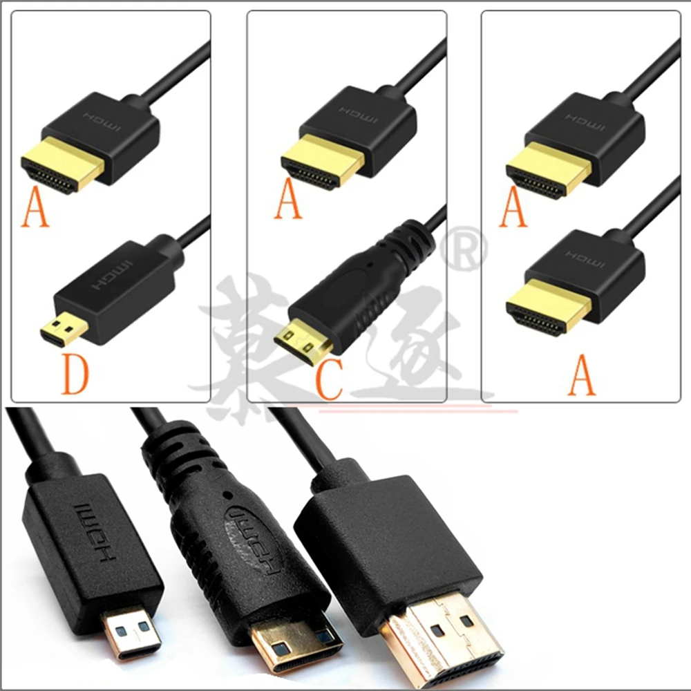 OD 3.0mm Super Soft Micro HDMI-compatible &amp Mini male Thin Cable 2k 4k hd @60hz Light-weight Portable | Электроника