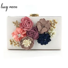 Клатч ручной работы с цветами, Свадебный клатч, сумочка, роскошные сумки, женские сумки, дизайнерская сумка через плечо из искусственной кожи ZD1357