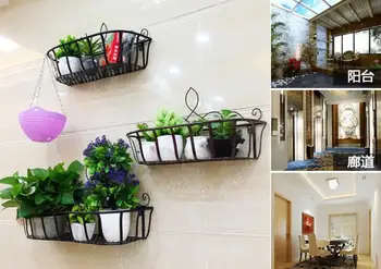 

Freeshipping 50mm European Style Wrought Iron Flower Rack Balcony Hanging Pot Flower Wall Rack for Pot 3 color to choose