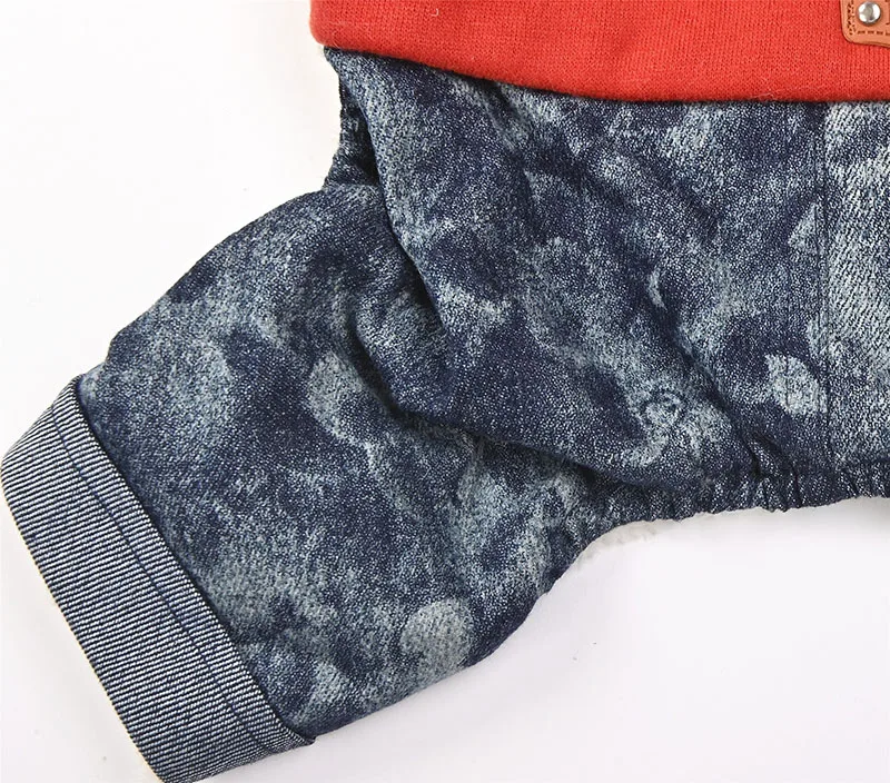 Четыре цвета, размеры S-xxl, теплые комбинезоны для собак, осенняя и зимняя одежда на Хлопчатобумажной Подкладке с модным принтом, комбинезон для собак