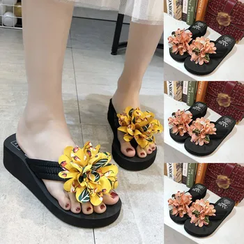 

Summer Bohemian Slippers Women Clip Toe Flip Flops Shoes Woman Non-Slip Wedges Slippers Zapatos De Mujer Beach Shoes Buty #C3