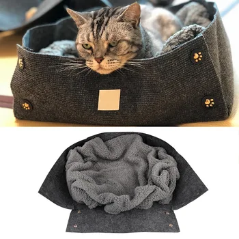 

Warm Pet Dog Cats Bed For All Seasons Washable Nest With Sleeping Blanket Washable Nest Mat Pad Easy Clean Kitten Puppy House