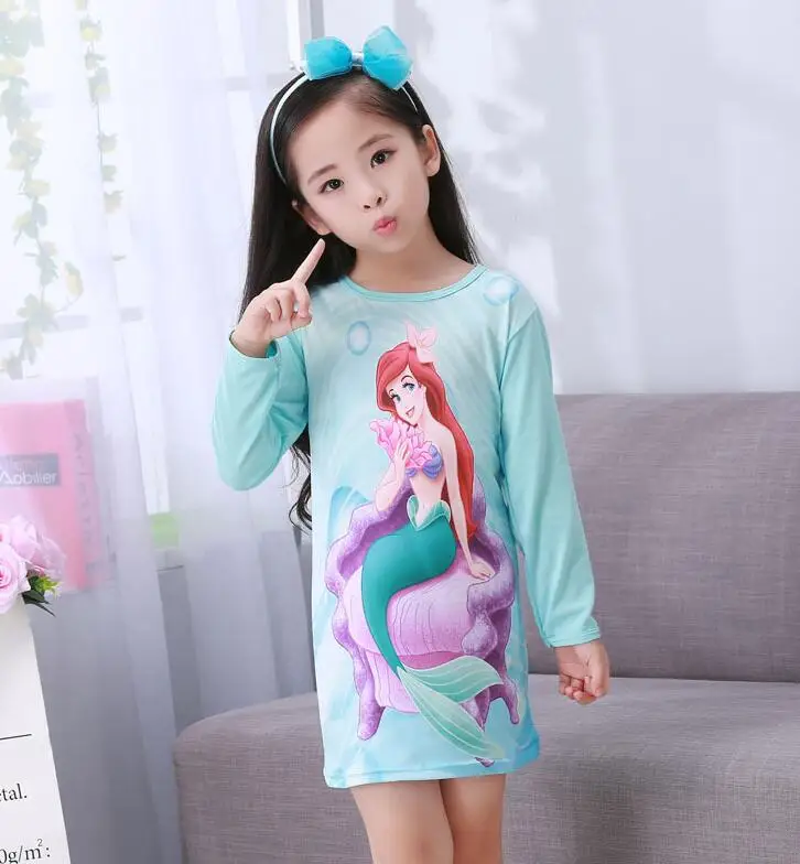 Детское платье для сна;% A-480; ночная рубашка для маленьких девочек; детская ночная рубашка принцессы с длинными рукавами и рисунком; детская ночная рубашка - Цвет: style 13
