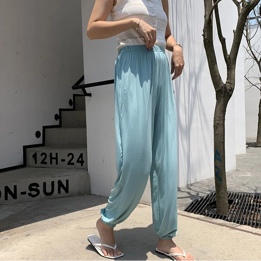 Casual Plus Size Tracksuit Woman Summer Modal Elastic Waist Pants Female Pajama Pants Trousers Beach Capris Lady Lounge Wear Casual Plus Size Tracksuit Woman Summer Modal Elastic Waist Pants Female Pajama Pants Trousers Beach Capris Lady Lounge Wear