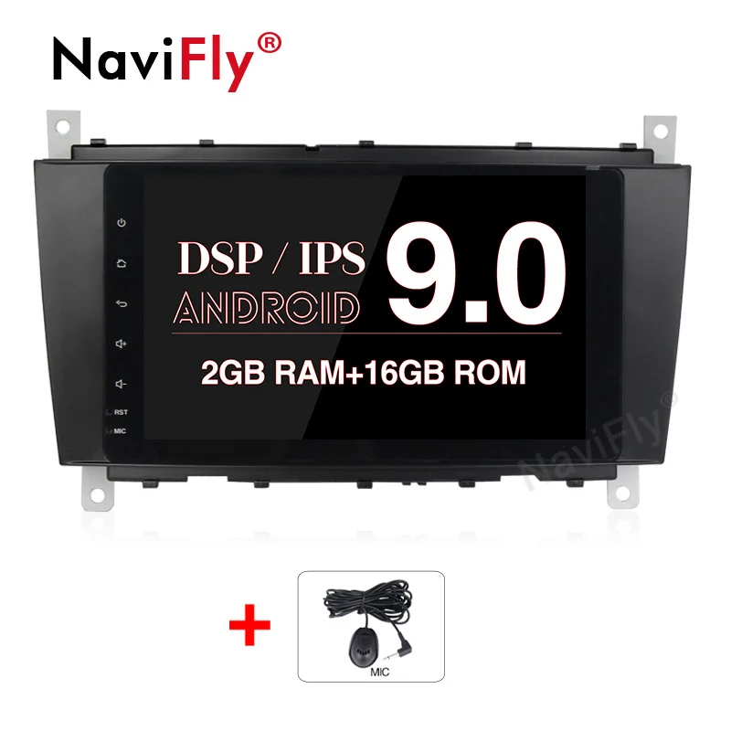 2GB-16GB-4 Core NaviFly авто gps навигация радио плеер для Mercedes/Benz W203 W209 W219 A-Class C-Class G-Class W463 Android 9,0 радио ips DSP - Цвет: 2GB-16GB-4 Core
