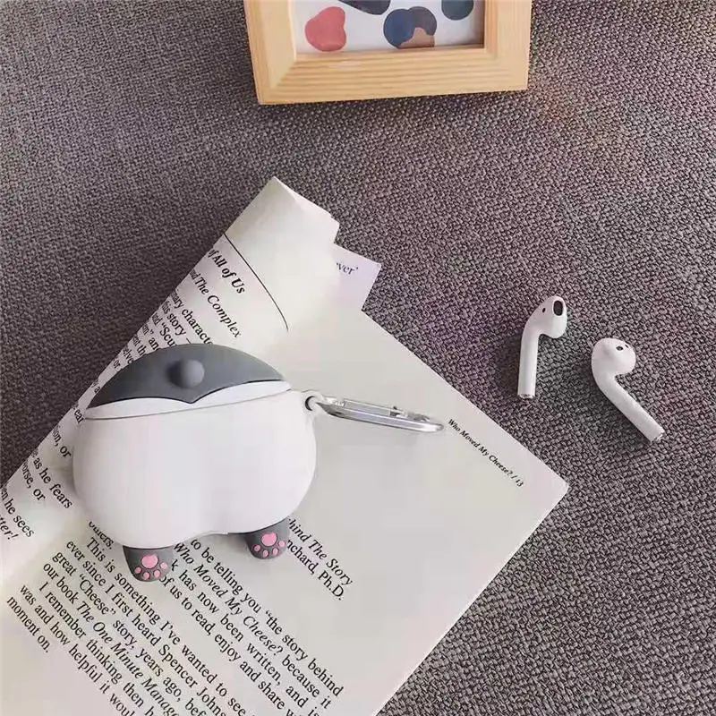 Для Apple AirPods Corgi Puppy Earpods чехол 3D милый мультфильм Шиба ину Собака беспроводные наушники коробка для наушников чехол для Airpods 2 - Цвет: Q
