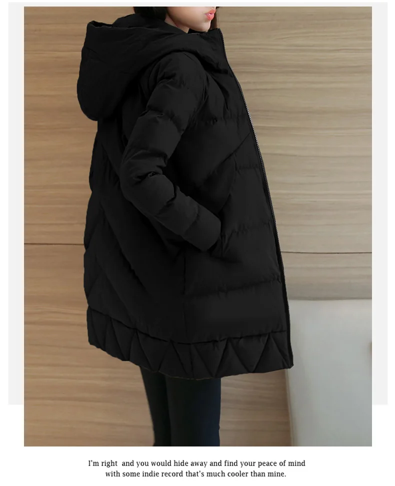 M03, новинка, стильное зимнее хлопковое пальто Ozhouzhan, женское, корейский стиль, средней длины, с капюшоном, толстое, трапециевидная версия, пуховик, перо, хлопок