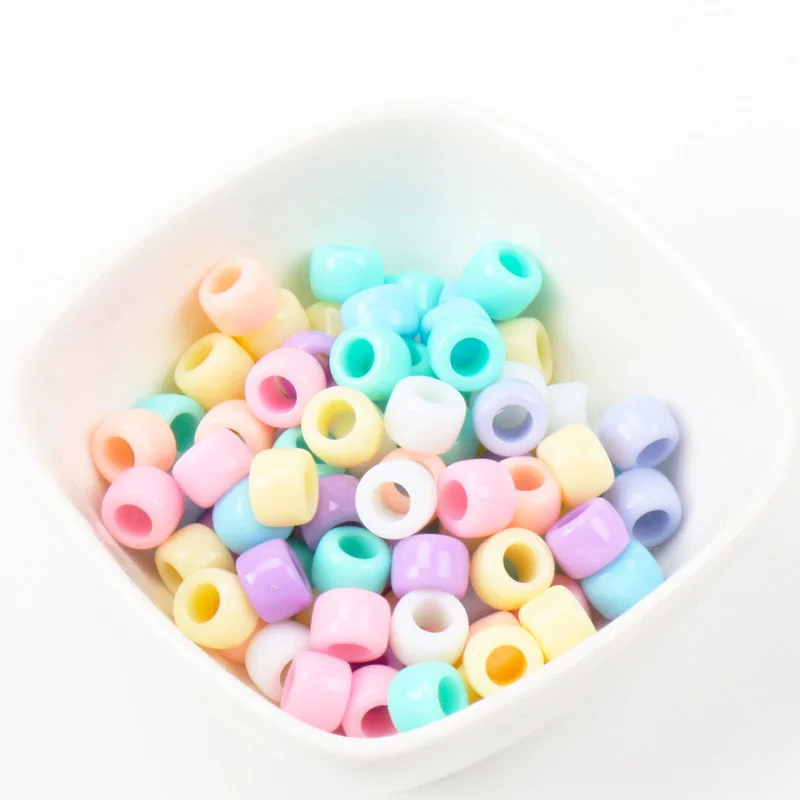 ขายส่งผสมสี Candy กระบอกอะคริลิค Spacer ลูกปัดหลวมสำหรับเครื่องประดับทำ