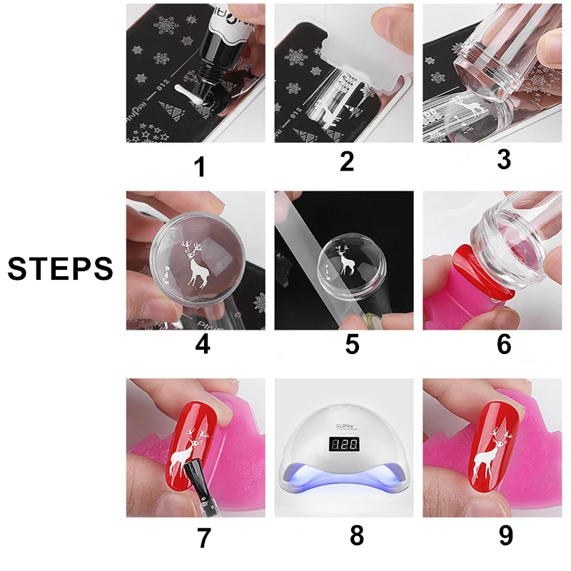 Маникюрный салон чистый прозрачный желе для дизайна ногтей штамп скребок набор силиконовый Зефир Штамп Инструменты шаблон