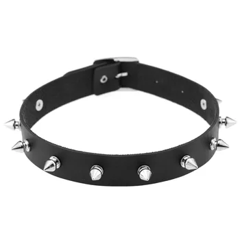 

2020 New Harajuku Punk Black Pink Red Spike Rivet Choker Necklace Collar Women Pu Leather Chocker Necklaces Sexy Gothic Jewelry