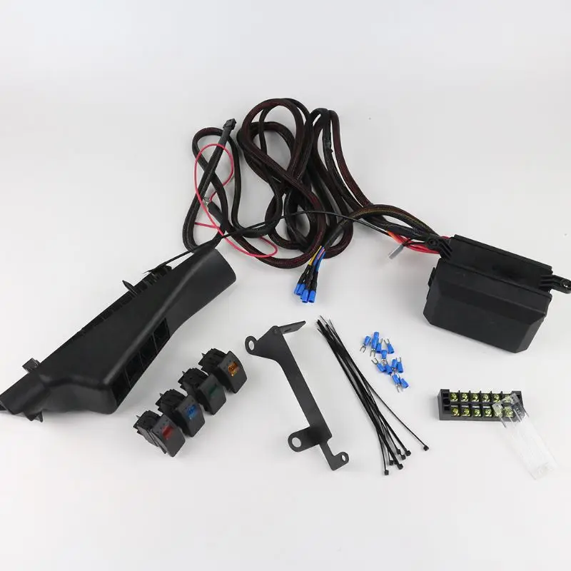 

A Pillar Switch Pod and Fuse Relay Box Source Control System For Jeep Wrangle JK JKU 2007-2018 Waterproof 4 Rocker Switch Wire