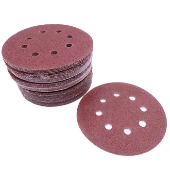 

Promotion! 50 pcs 5 inch 8 Hole 80 Grit Mix Sanding Disc Ran Orbit Sandpaper Buckle Sander