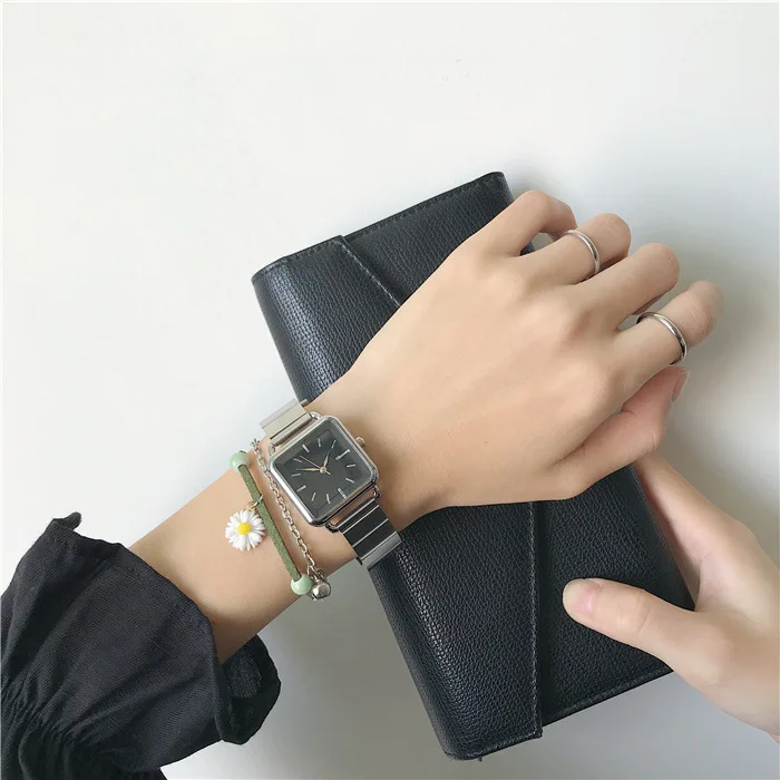 Simple Silver Women Watches Ulzzang Brand Exquisite Stainless Steel Ladies Wristwatches Fashion Minimalist Female Quartz Clock