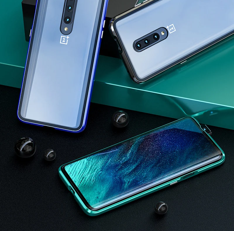 2-й металлический флип-чехол для телефона Oneplus 6 6T магнитное поглощение Передняя Задняя сторона двойное закаленное стекло 360 крышка Oneplus6T One Plus 6T