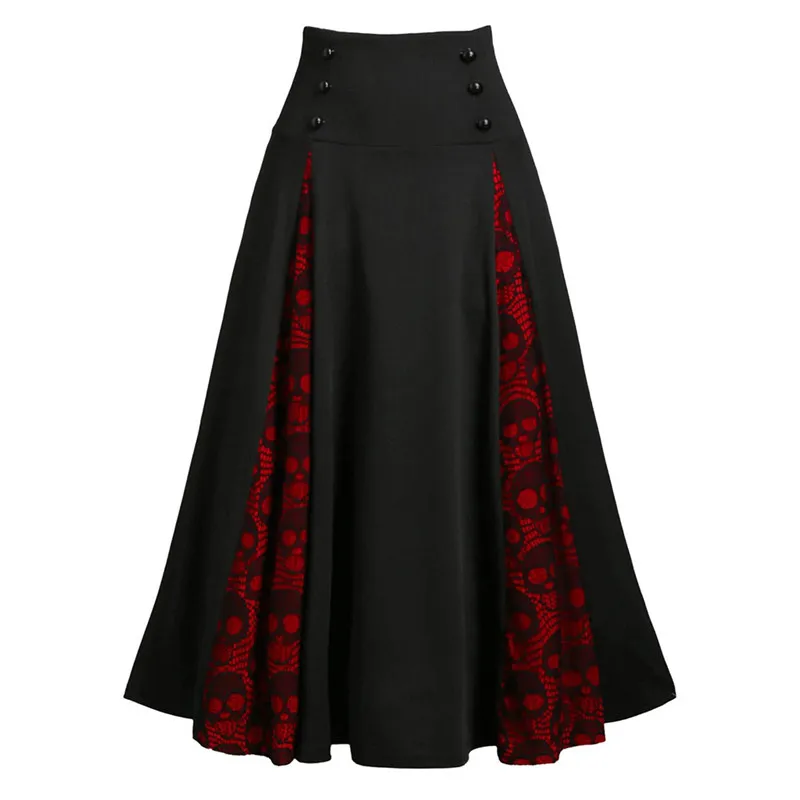 Женская юбка Готическая плиссированная юбка плюс размер женская кружевная пэчворк с высокой талией повседневная юбка средней длины Новое поступление 5