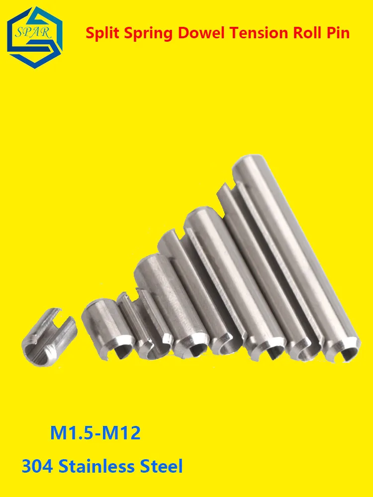 분할 스프링 다웰 장력 롤 핀 탄성 원통형 코터 핀 다웰 탄성 원통형 슬롯 핀 304 스테인레스 스틸