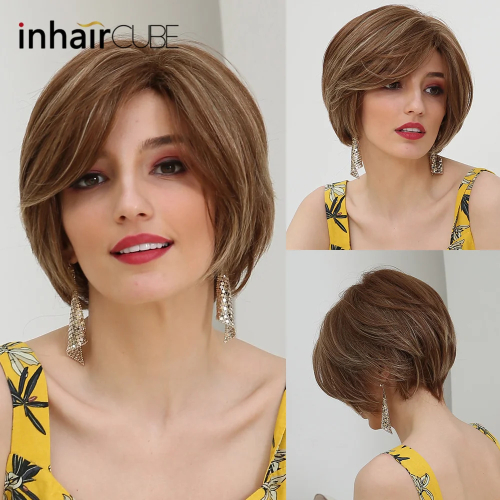 INHAIRCUBE 10 "женские парики 50% человеческие волосы синтетические смешанные цвета