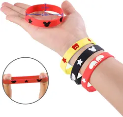 Bracelet Mickey mouse en Silicone pour enfants, petits cadeaux pour fête d'anniversaire et soirée dansante à thème, petits cadeaux pour invités, décor, 8 pièces 